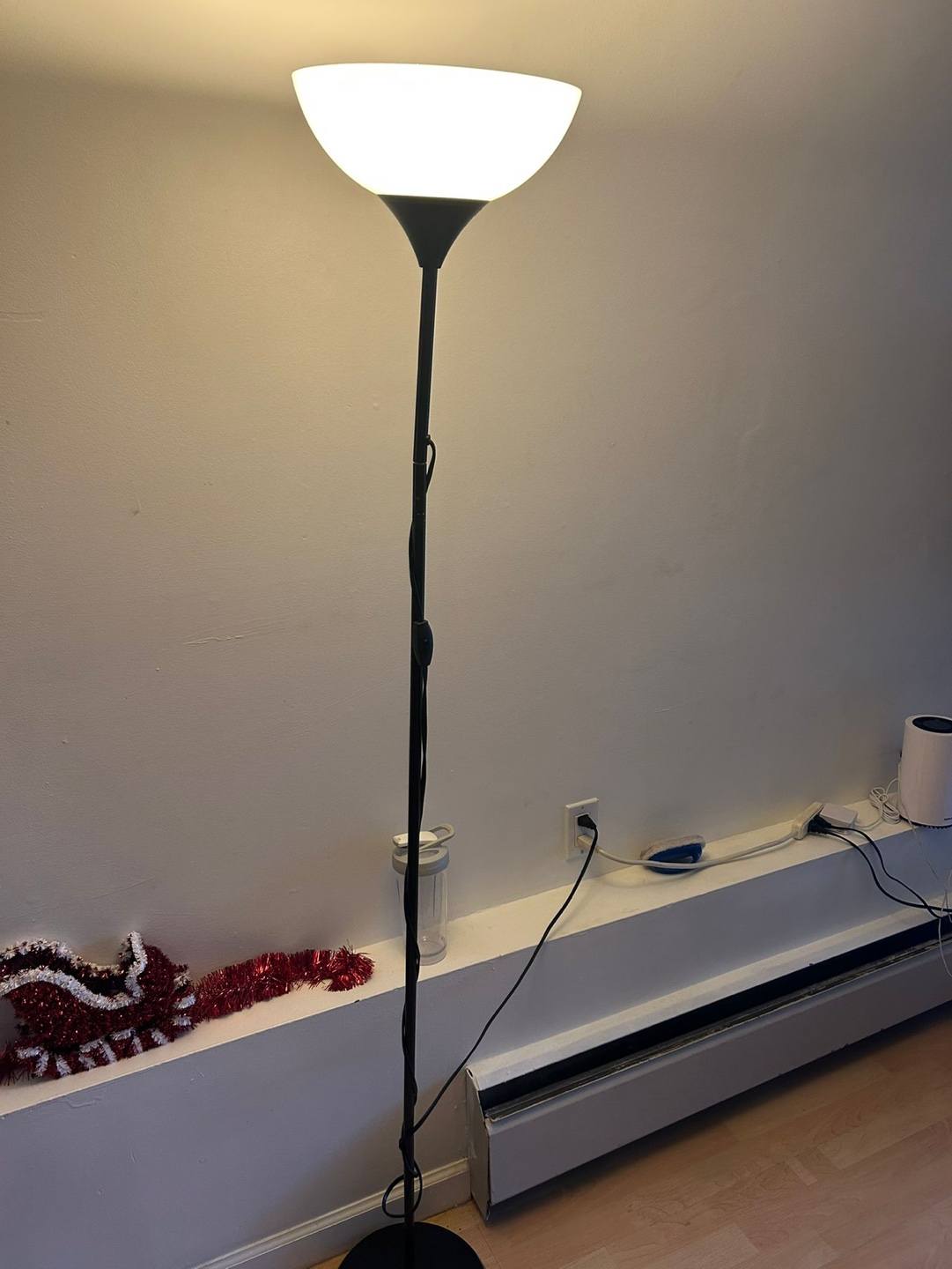 Black Floor Lamp with Two Lights