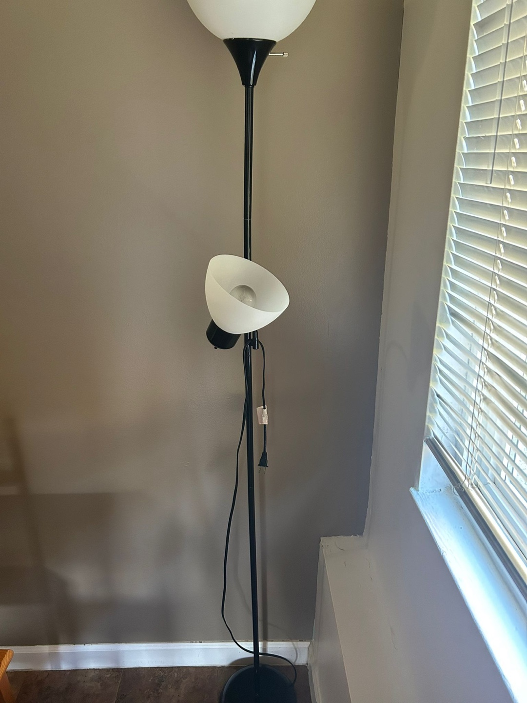 Black Floor Lamp with Two Lights - photo 2