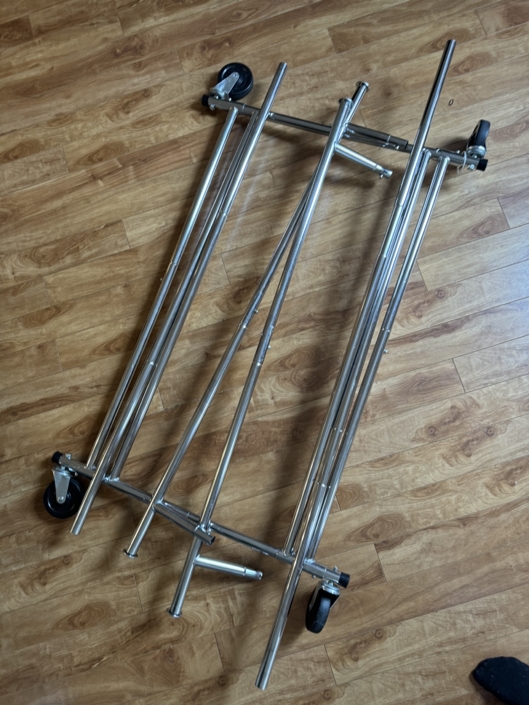 Chrome Rolling Clothing Rack