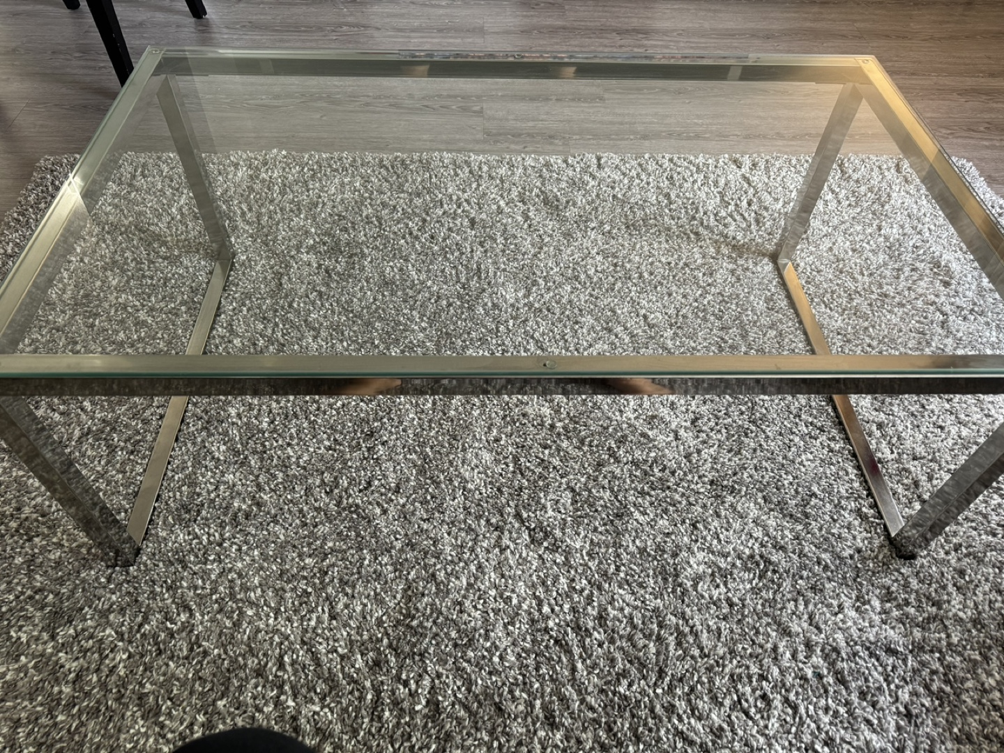Glass and Metal Coffee Table