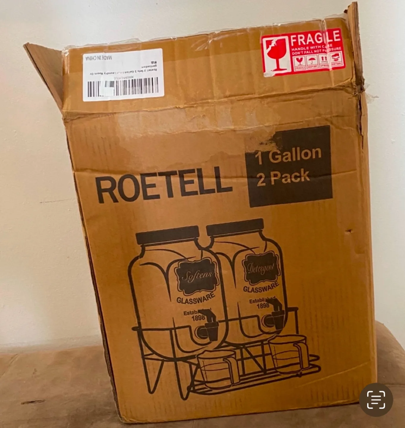 Roettel 2-Pack 1-Gallon Glass Beverage Dispensers with Stand image indicator(3)