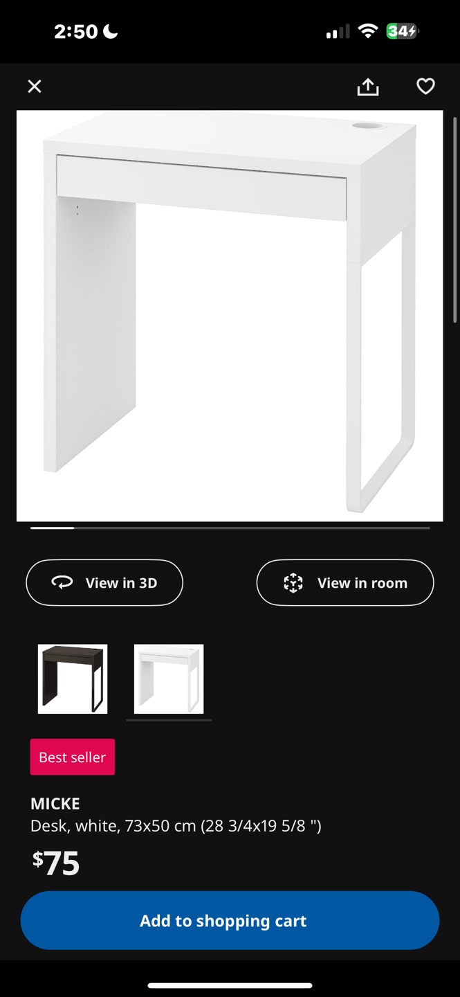IKEA MICKE Desk - White - photo 4