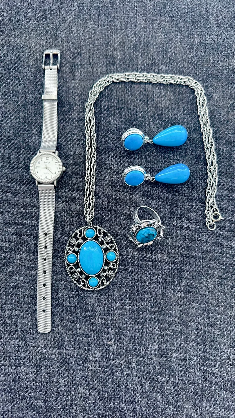 Aspen Quartz Watch & Turquoise Jewellery Set image indicator(6)