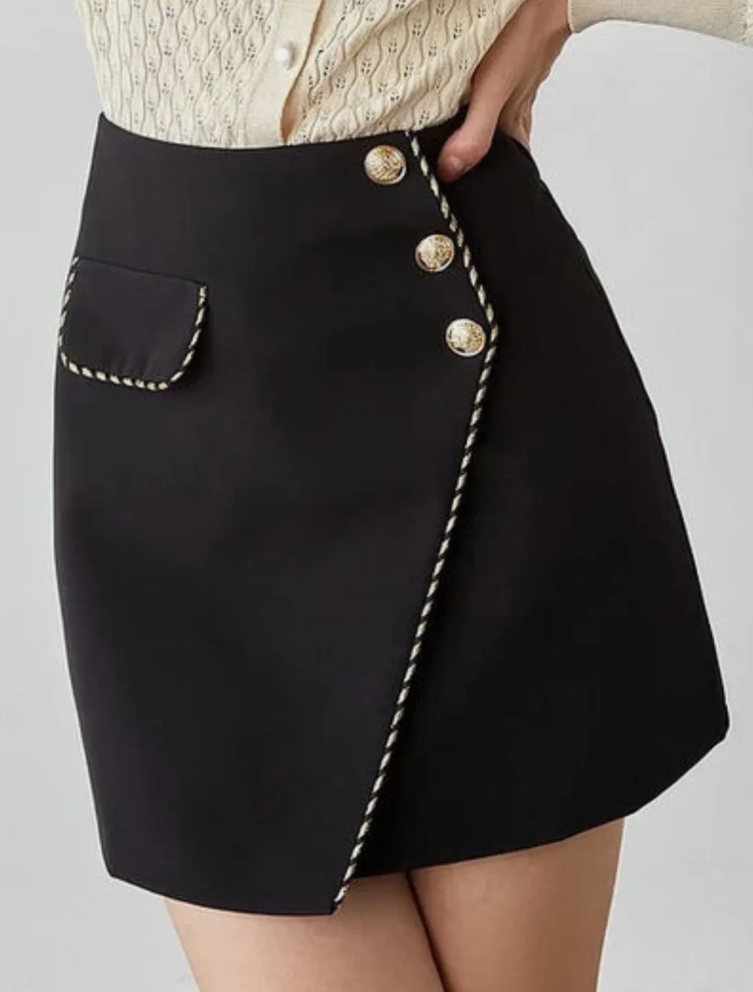J.ING Inaya Black Asymmetrical Skirt image indicator(2)