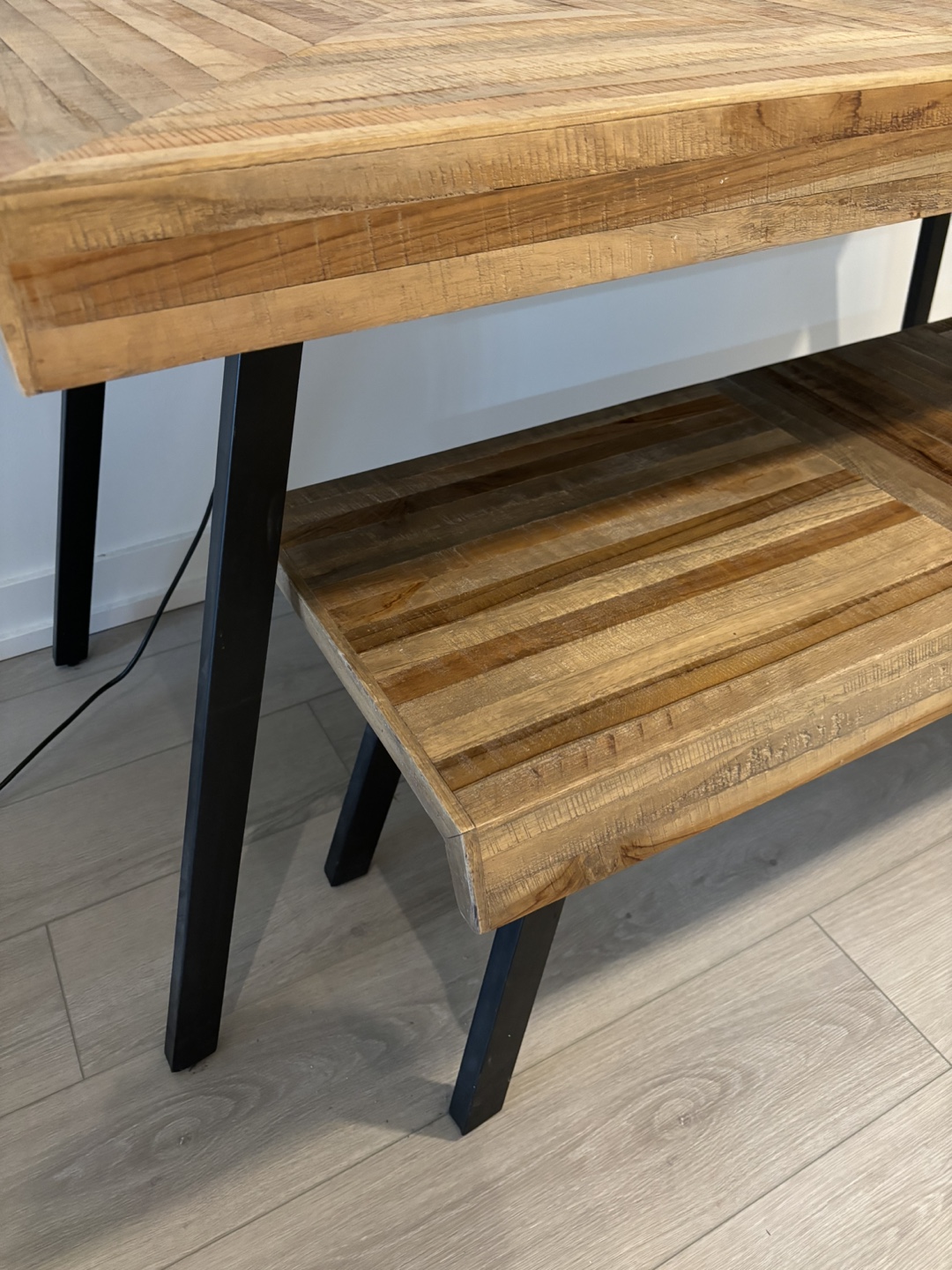Wood Dining Table with Bench - photo 4