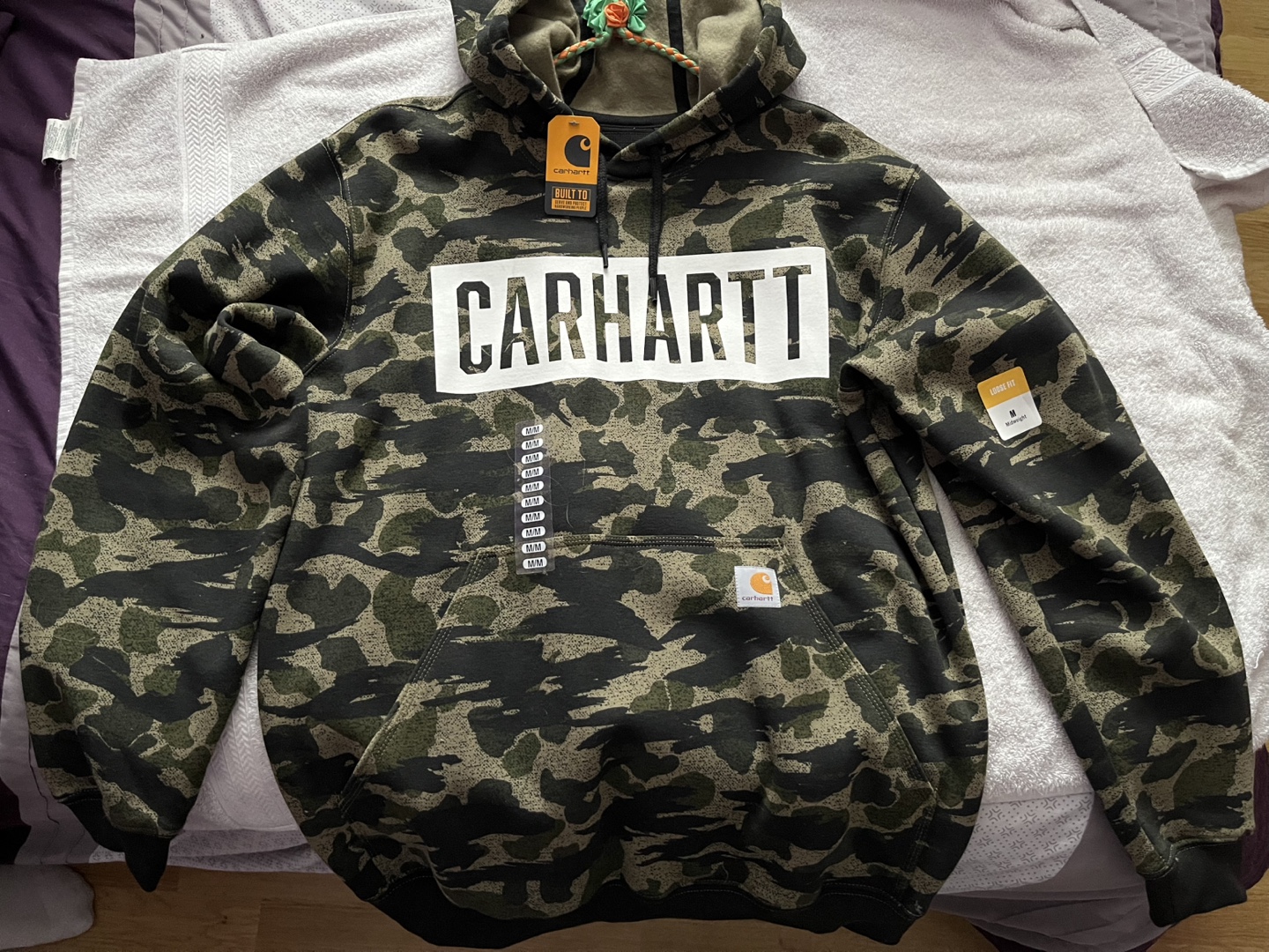 Carhartt Men's Loose Fit Midweight Hooded Camo Sweatshirt