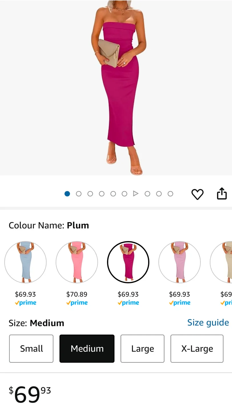 Strapless Midi Bodycon tube Dress sz M image indicator(5)