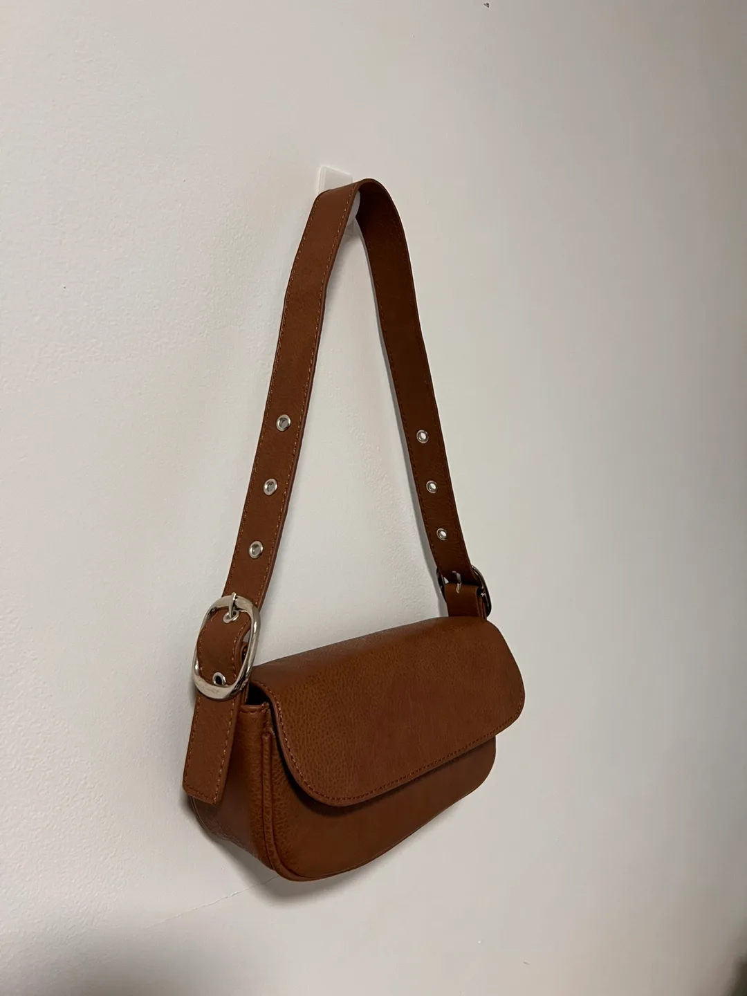 Brown Leatherette Shoulder Bag thumbnail