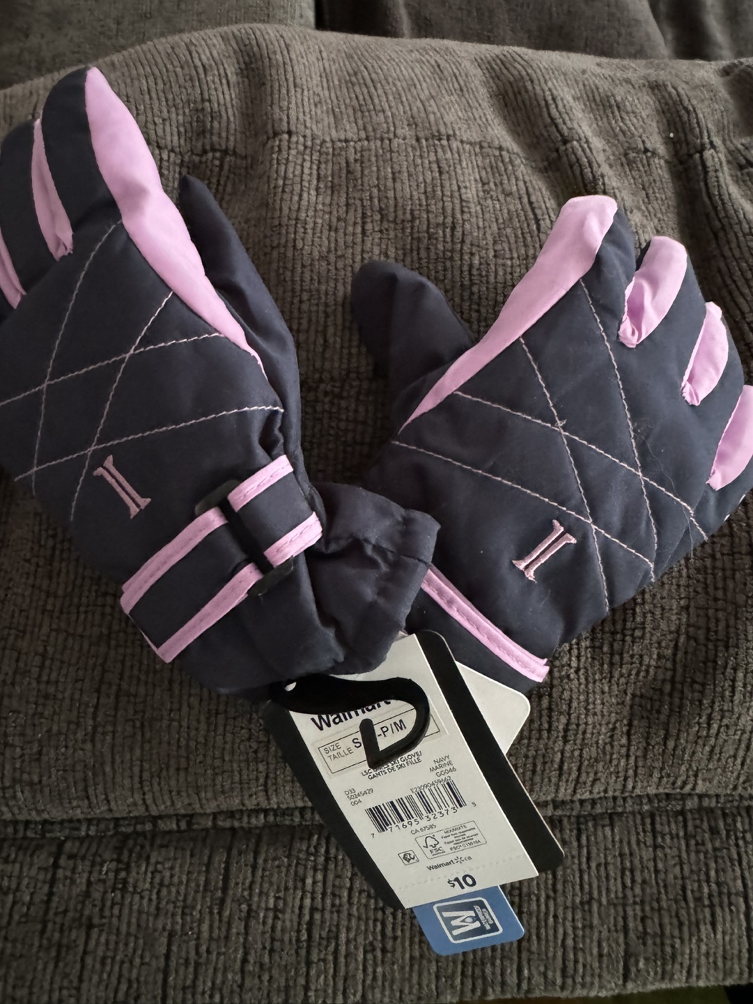 Girls' Size Small/Medium Navy and Purple Gloves