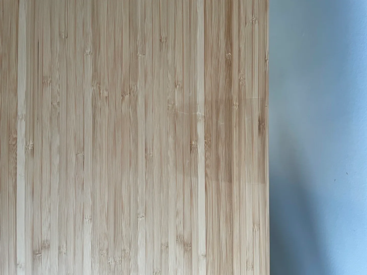 IKEA desk | ANFALLARE bamboo desktop and OLOV adjustable legs image indicator(2)