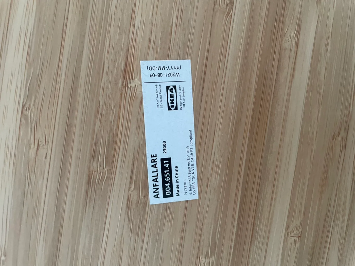 IKEA desk | ANFALLARE bamboo desktop and OLOV adjustable legs image indicator(3)