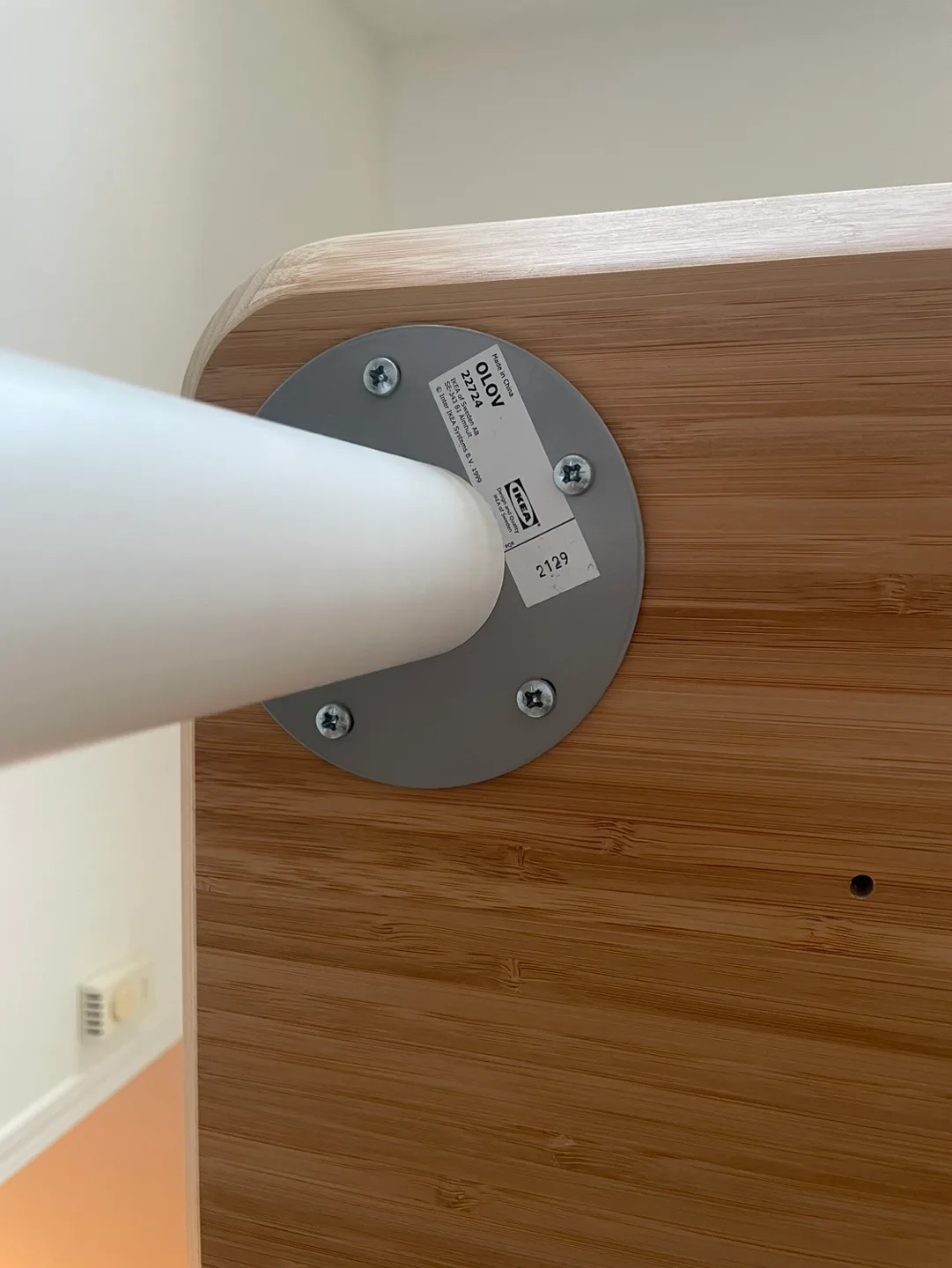 IKEA desk | ANFALLARE bamboo desktop and OLOV adjustable legs image indicator(4)