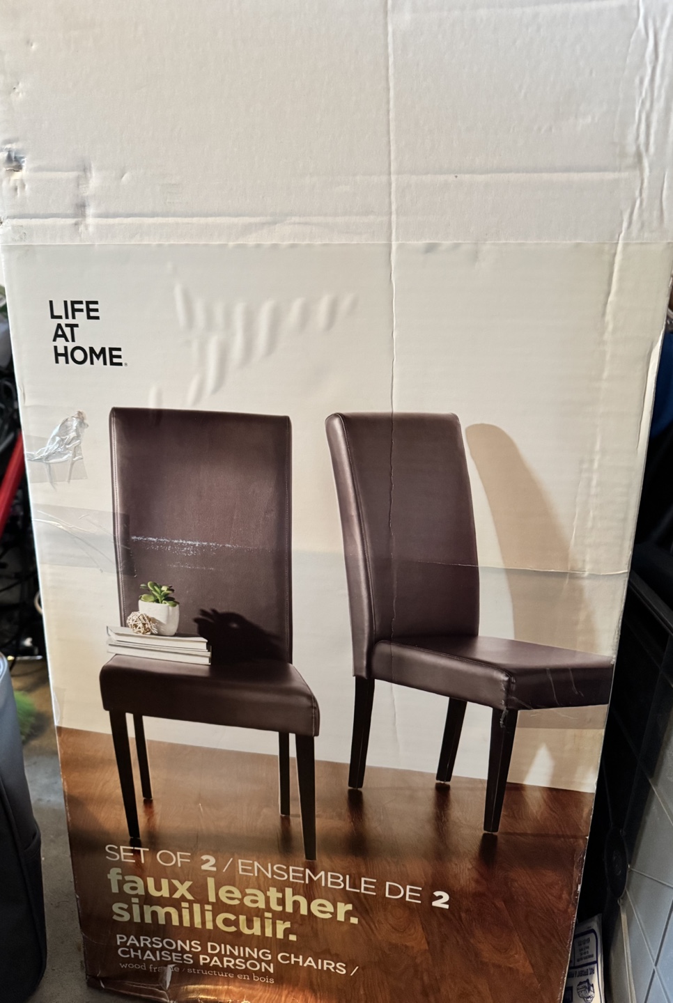 Life at Home Faux Leather Parsons Dining Chairs - Set of 2