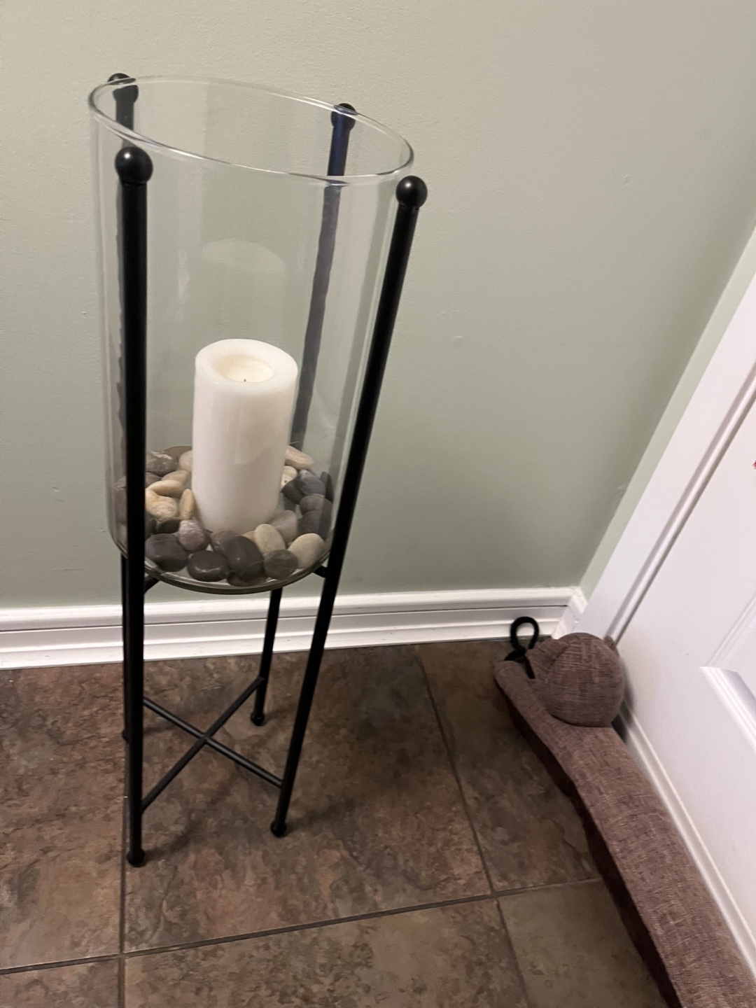 Tall Glass Candle Holder