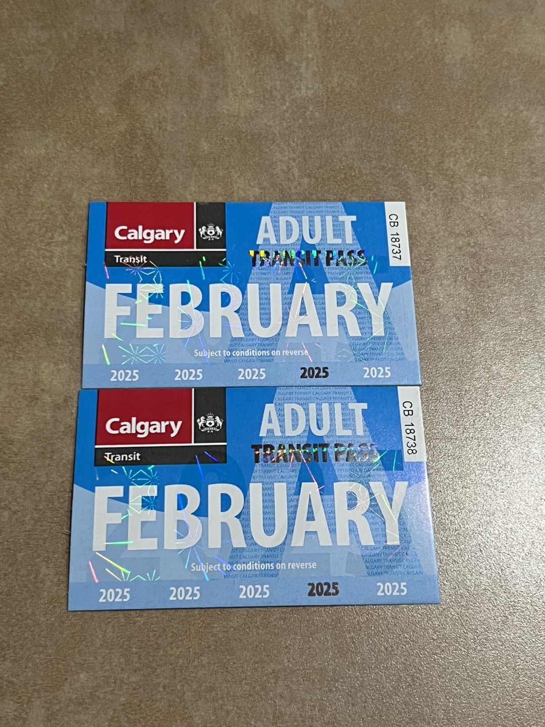 Calgary pass for this month 100$ each