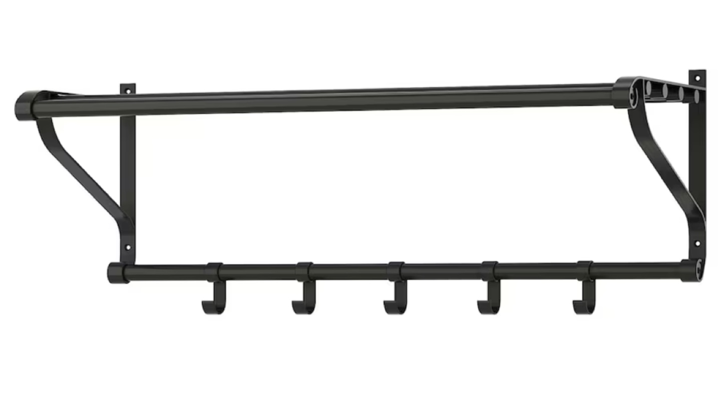 IKEA PORTIS Black Wall Mounted Clothes Rack