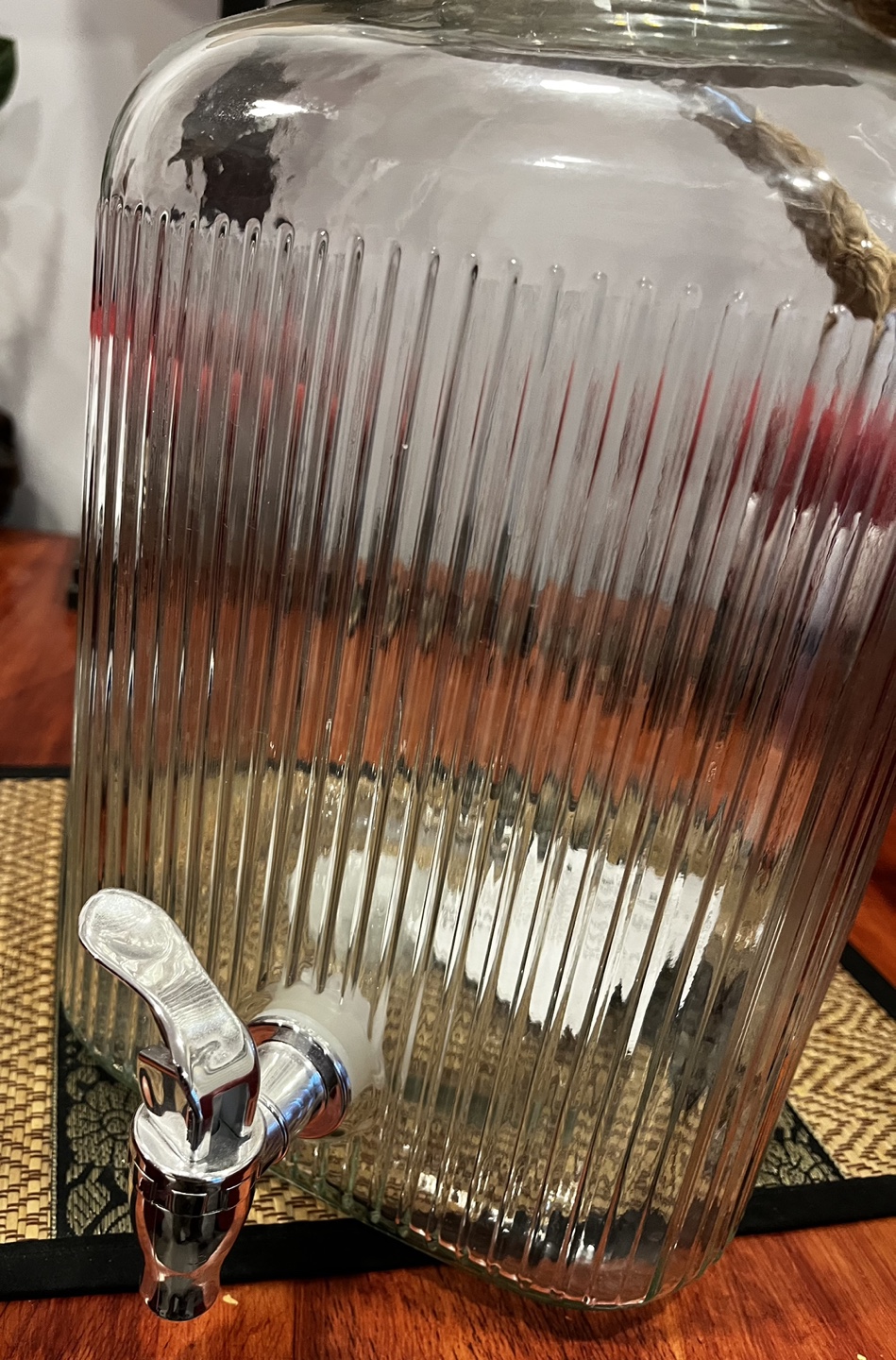 Large Glass Beverage Dispenser with Spigot