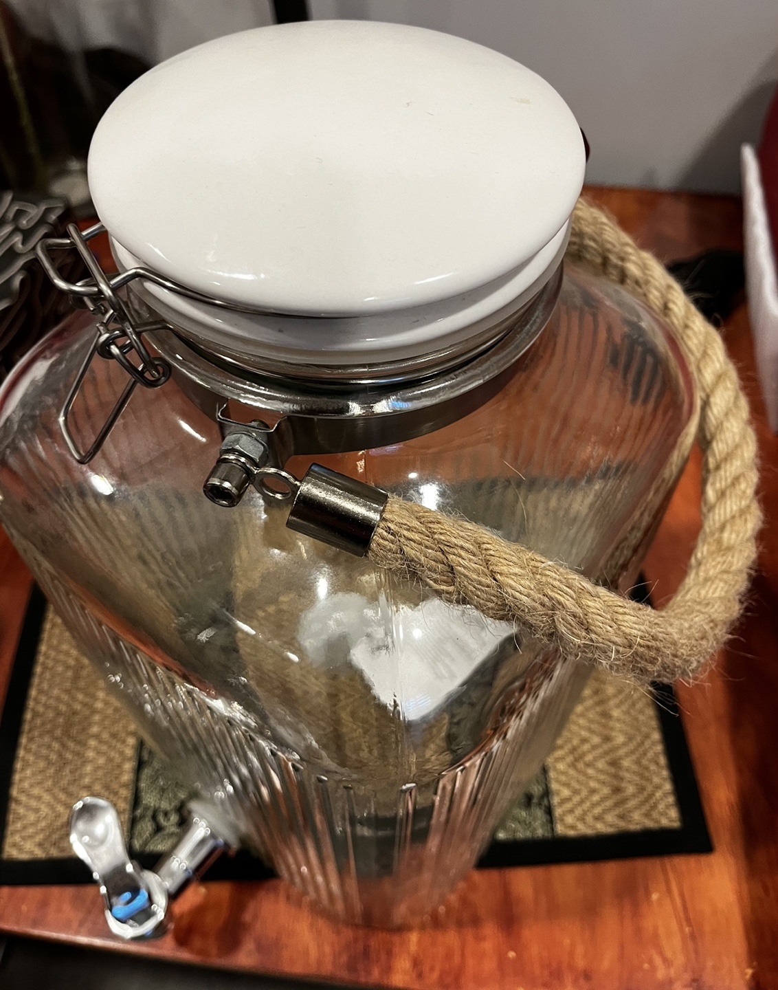 Large Glass Beverage Dispenser with Spigot - photo 2