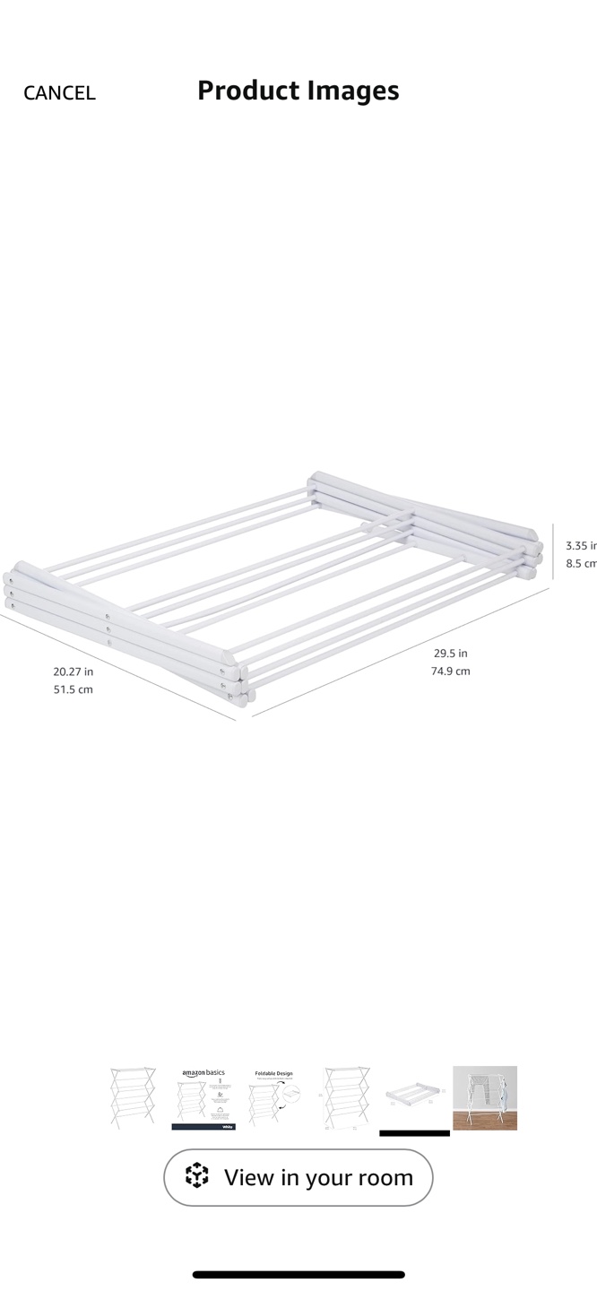 Amazon Basics Foldable Laundry Rack - White - photo 2