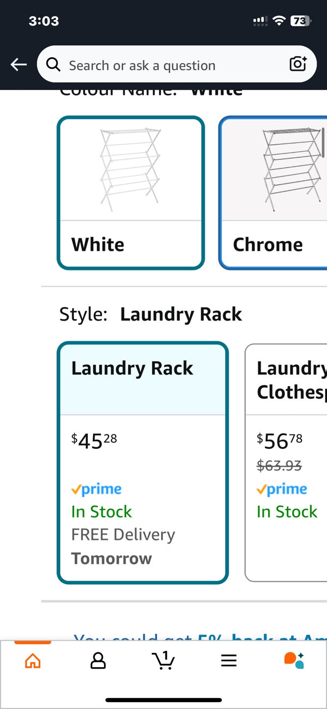 Amazon Basics Foldable Laundry Rack - White - photo 3
