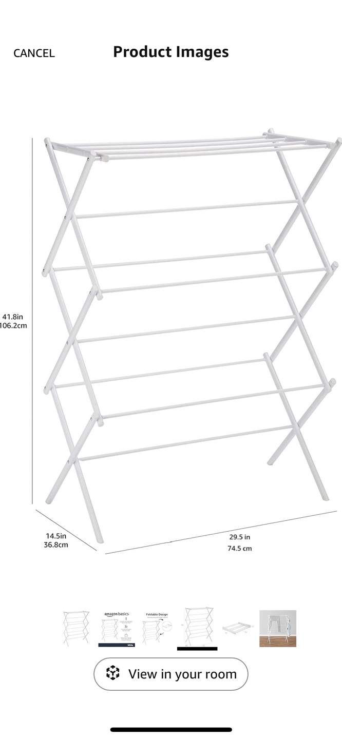 Amazon Basics Foldable Laundry Rack - White