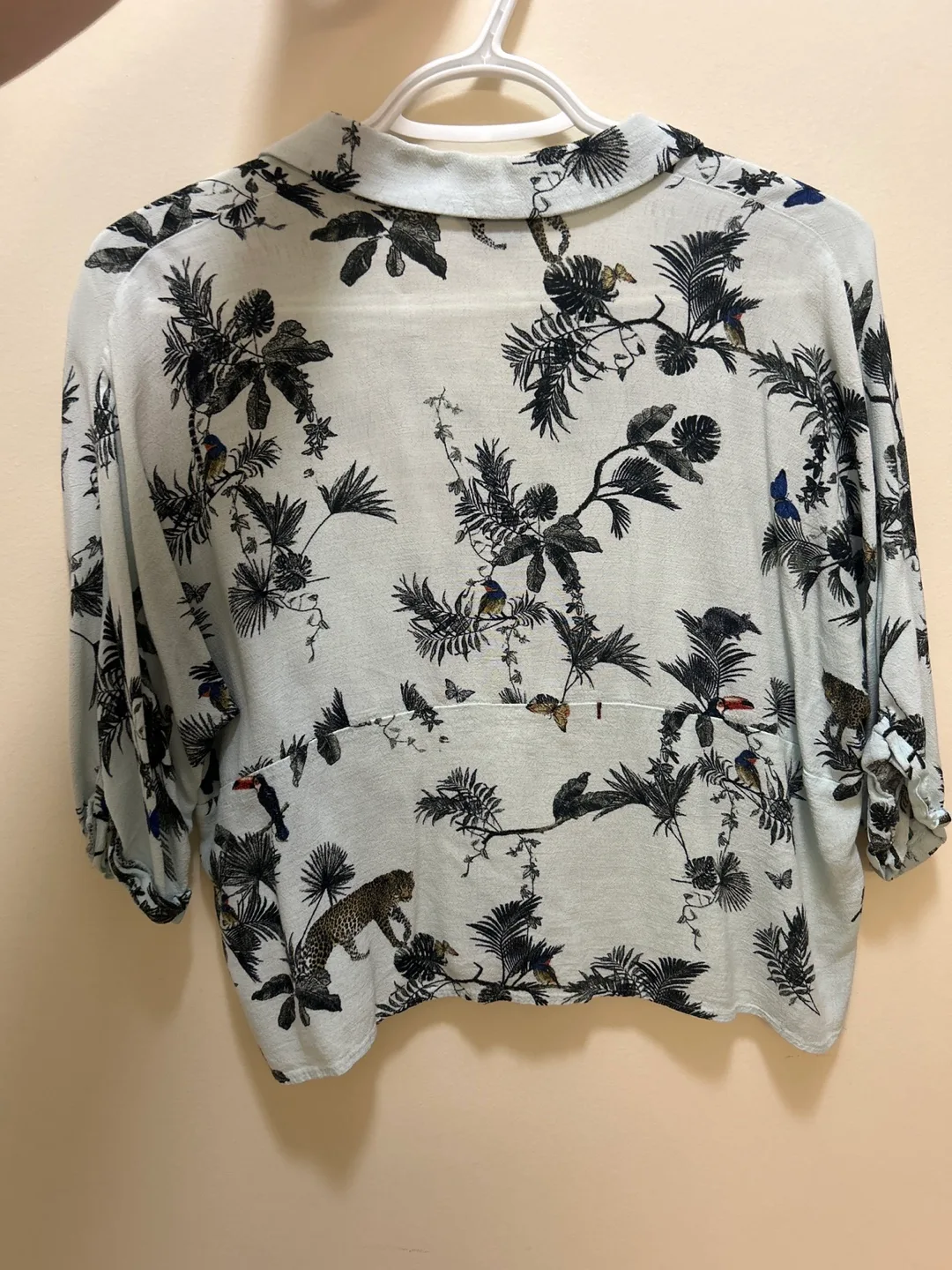 Topshop Tropical Print Button-Down Shirt image indicator(5)