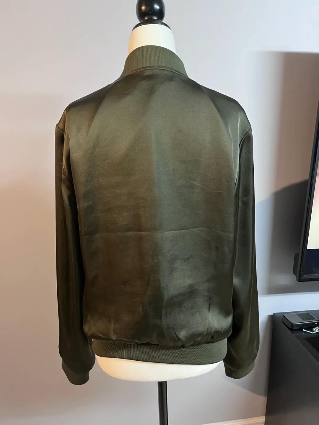 Embroidered Satin Bomber Jacket image indicator(3)