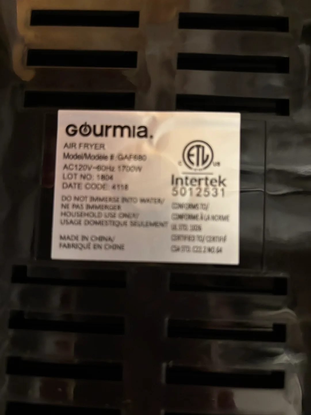 Gourmia Air Fryer GAF580 - 1700W image indicator(3)