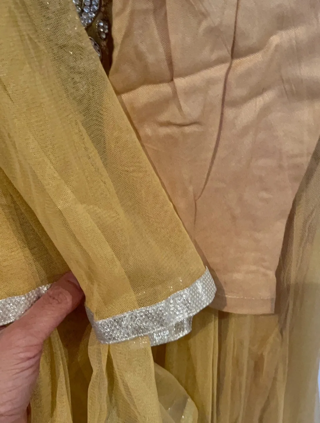 Beautiful Beige Embroidered Shalwar Kameez image indicator(5)