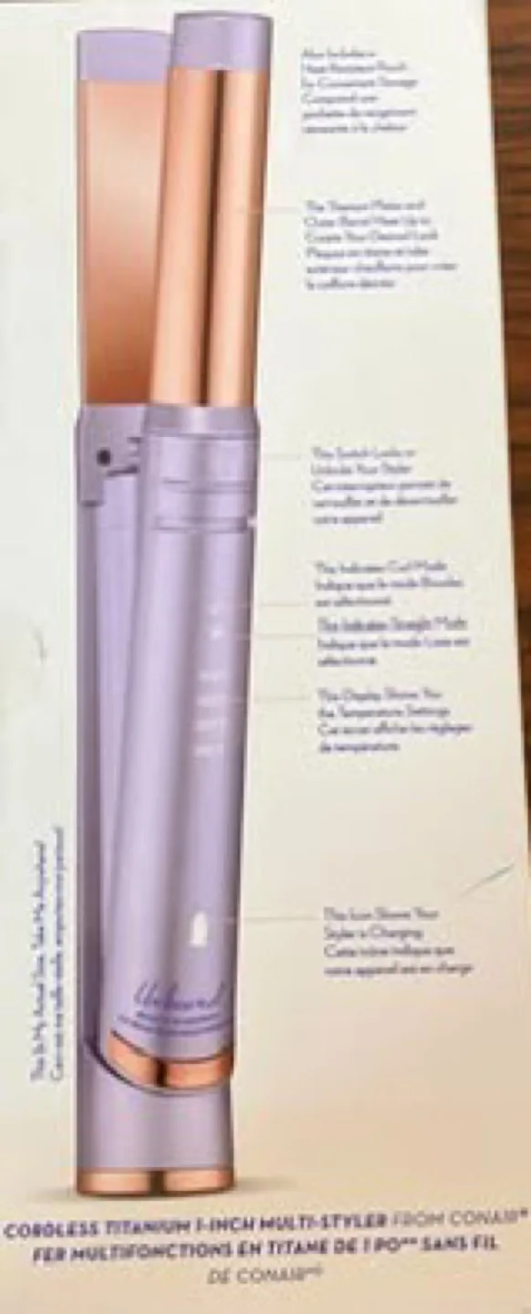 Conair Cordless Titanium Multi-Styler Curls or Straight Styles thumbnail