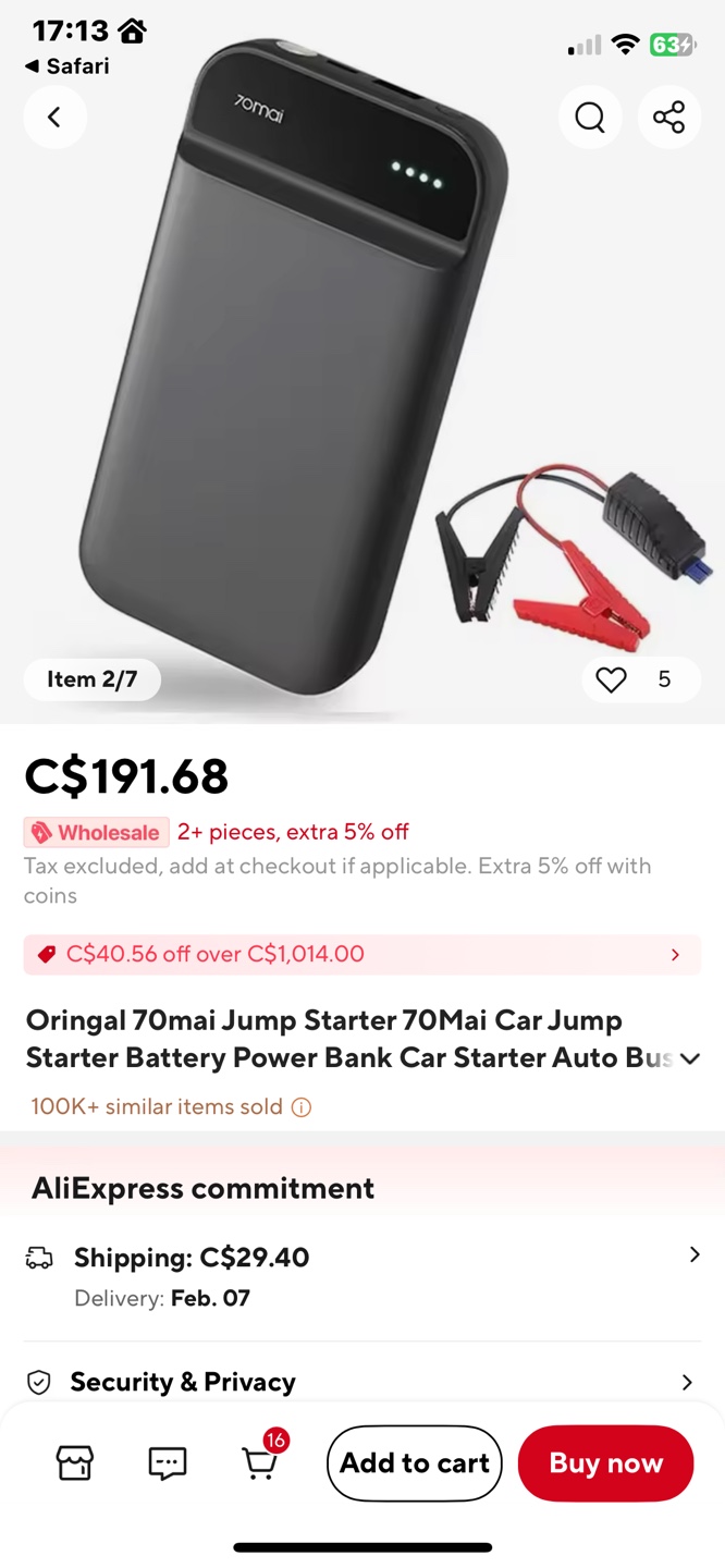 70mai Portable Jump Starter with Carrying Case - photo 2