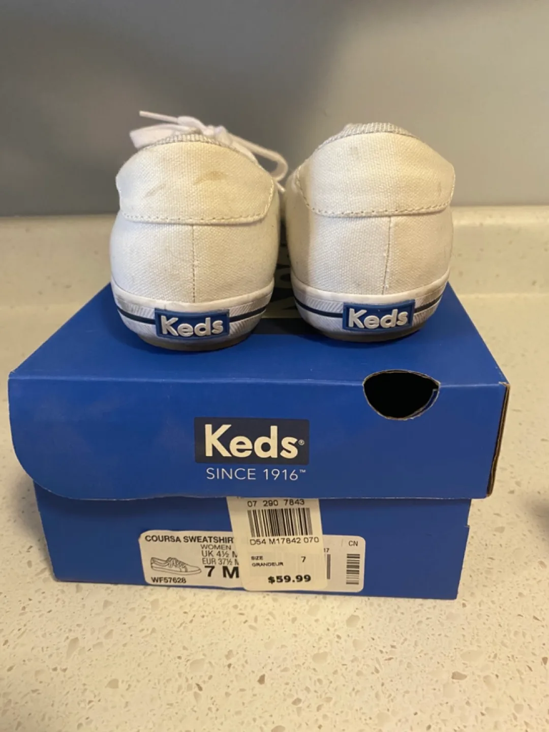 Keds Women's White Canvas Sneakers - Size 7M image indicator(4)