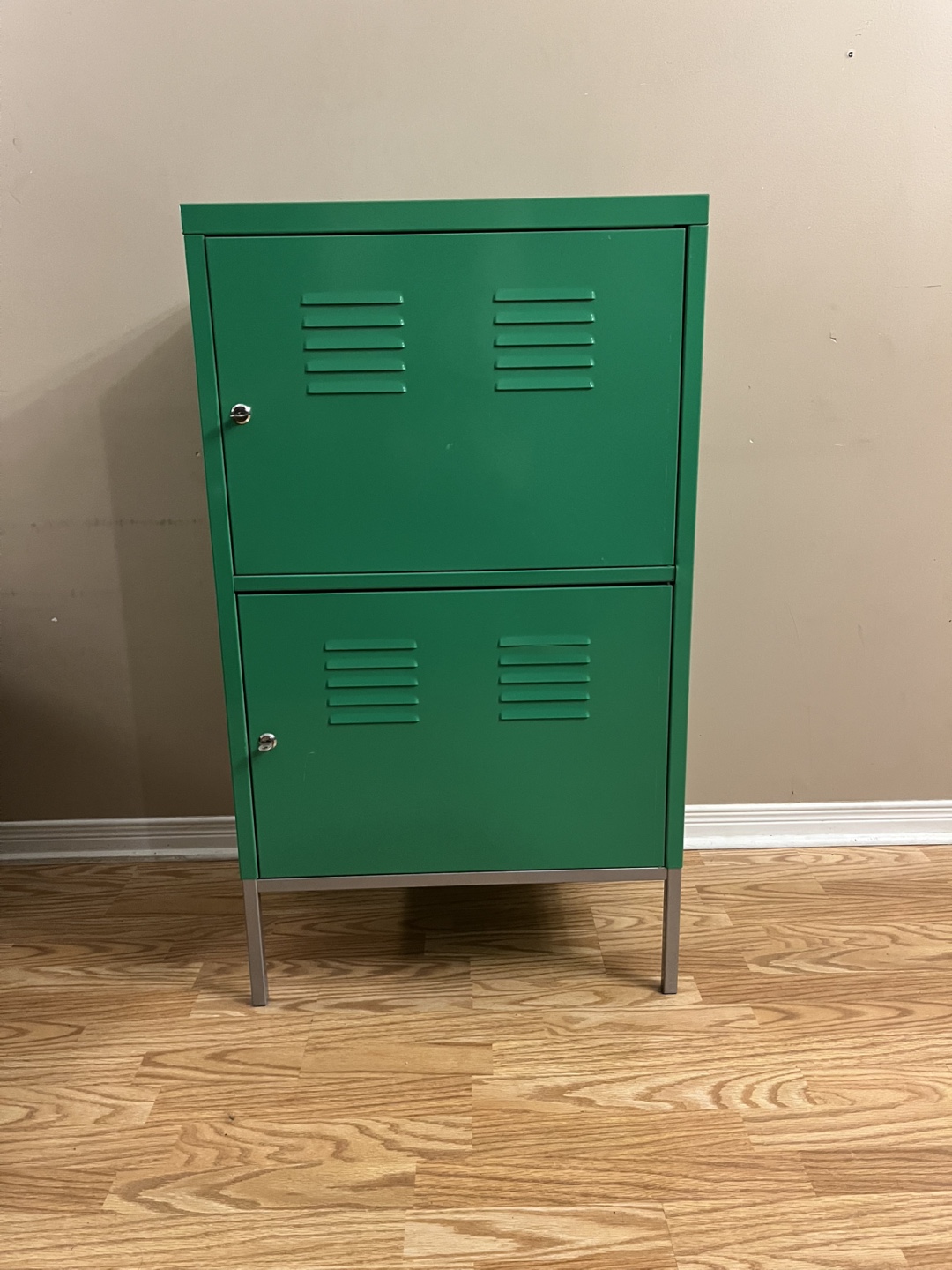 Green Metal Locker Cabinet with Shelves