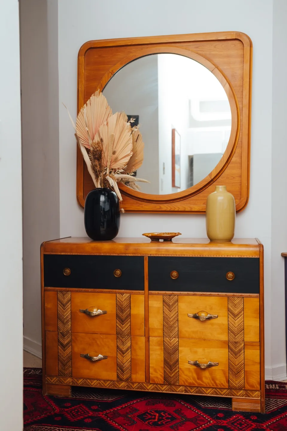 Chevron Deco Vintage Double Dresser 🖤 thumbnail