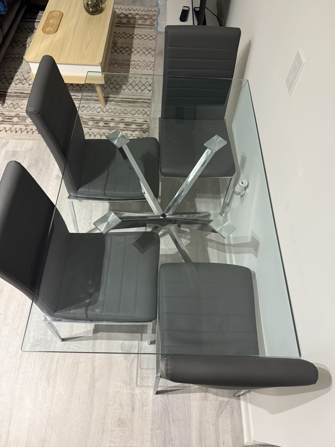 Glass Dining table with 4 chairs - photo 3