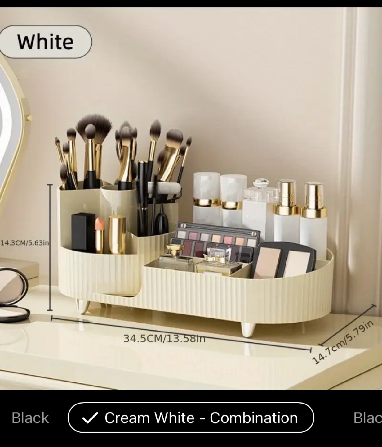 Brand new Cream White Makeup Organiser