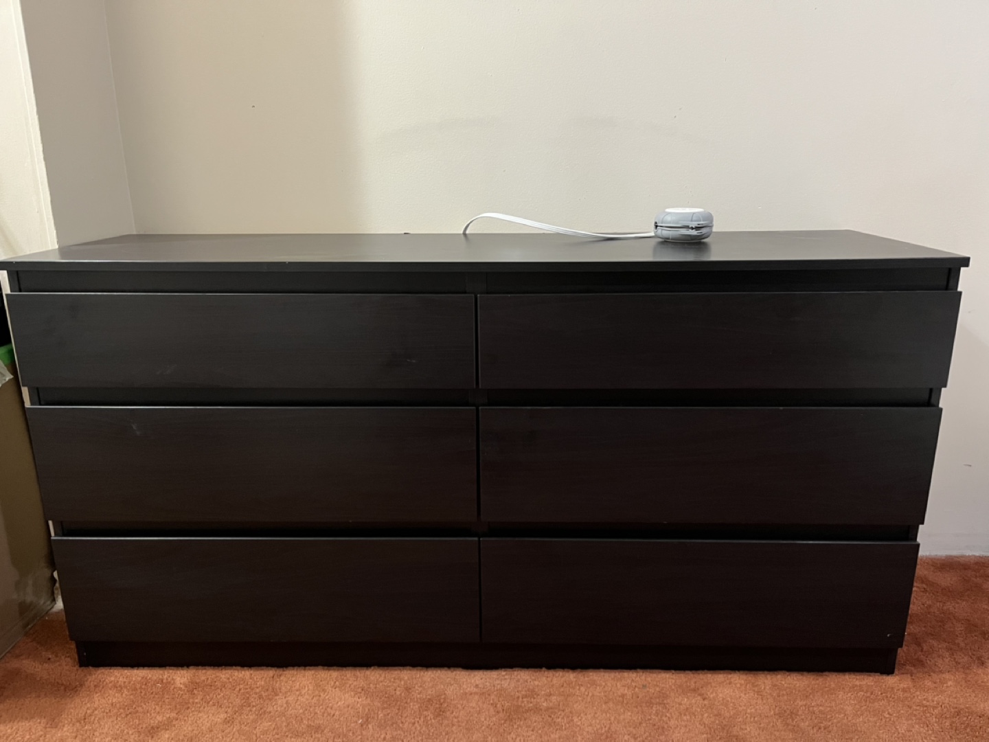 IKEA MALM 6-Drawer Dresser - Black-Brown