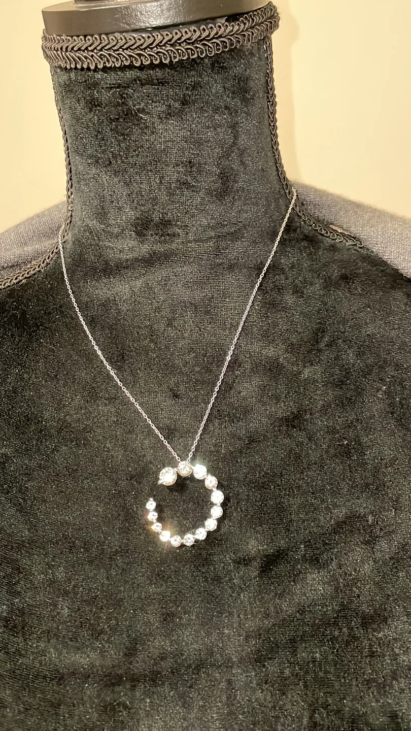 925 Sterling Crescent Moon, Sparkling CZ image indicator(6)