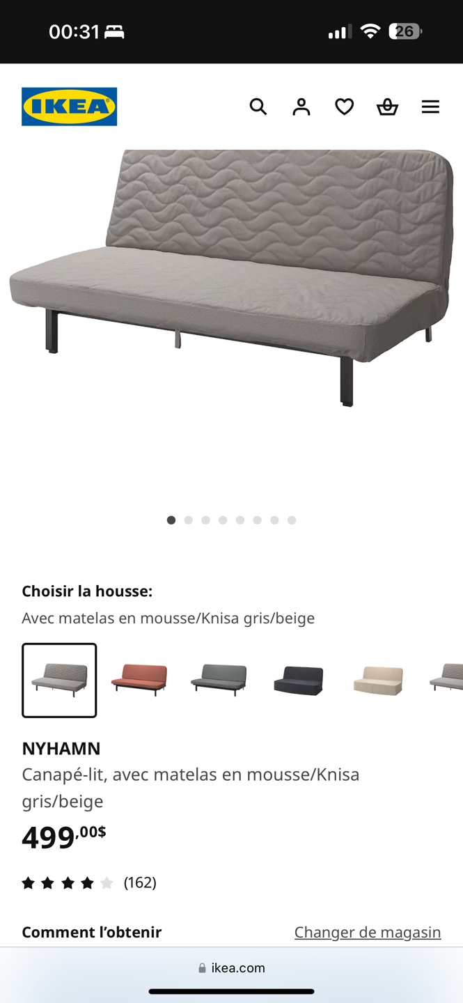 IKEA NYHAMN Sofa Bed - Grey - photo 2