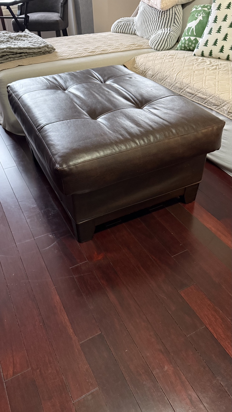 Brown Leather Ottoman