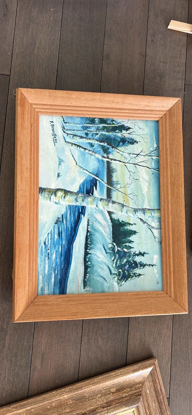 Vintage Framed Winter Landscape Painting image indicator(2)