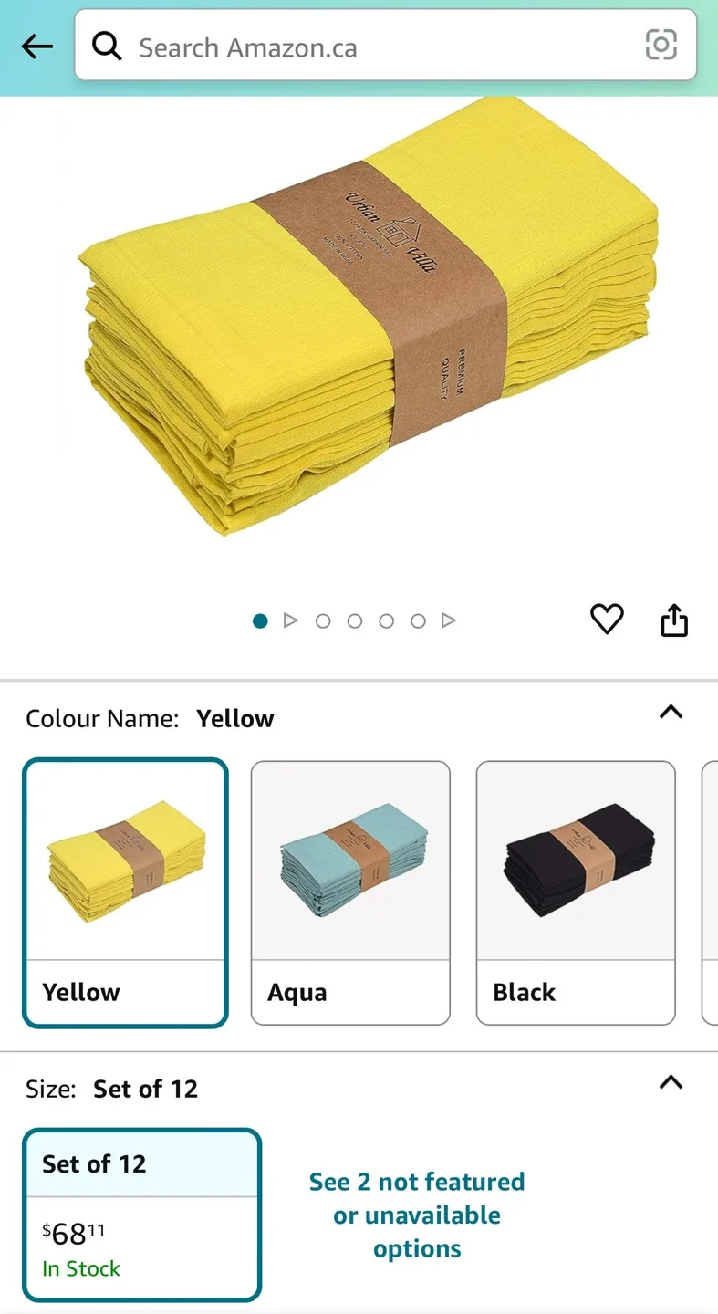 NEW 12 Pack Yellow Dinner Napkins - Premium Quality image indicator(6)