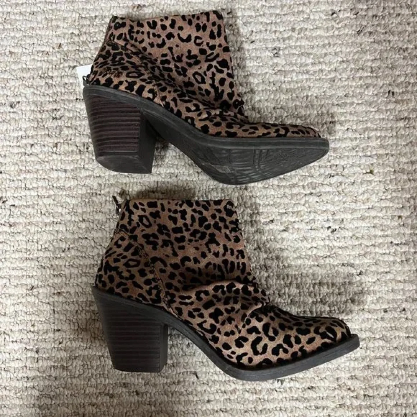 Women's Leopard Print Ankle Boots - Size 7 1/2 image indicator(2)