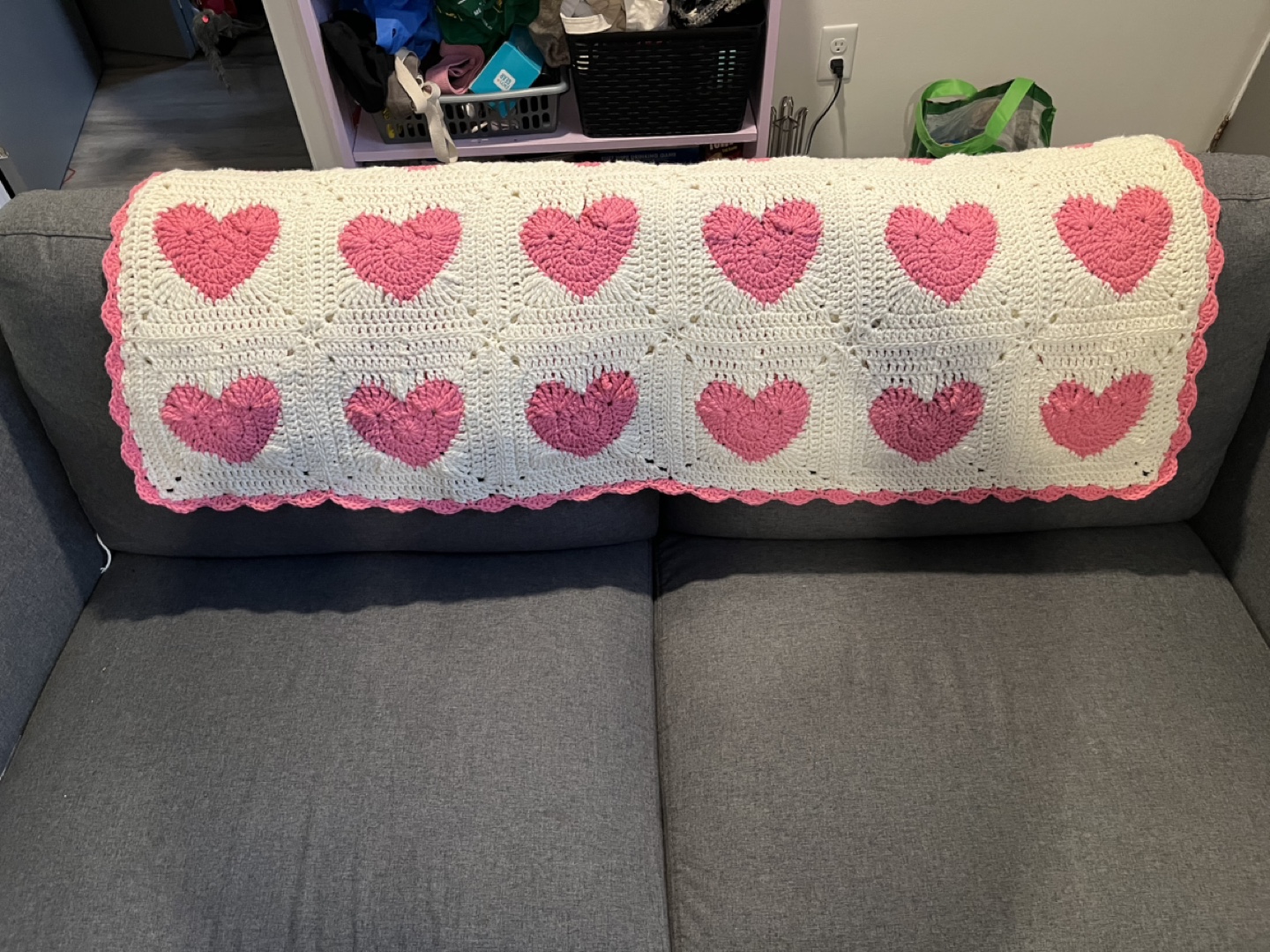 Handmade Crochet Heart Blanket - photo 2