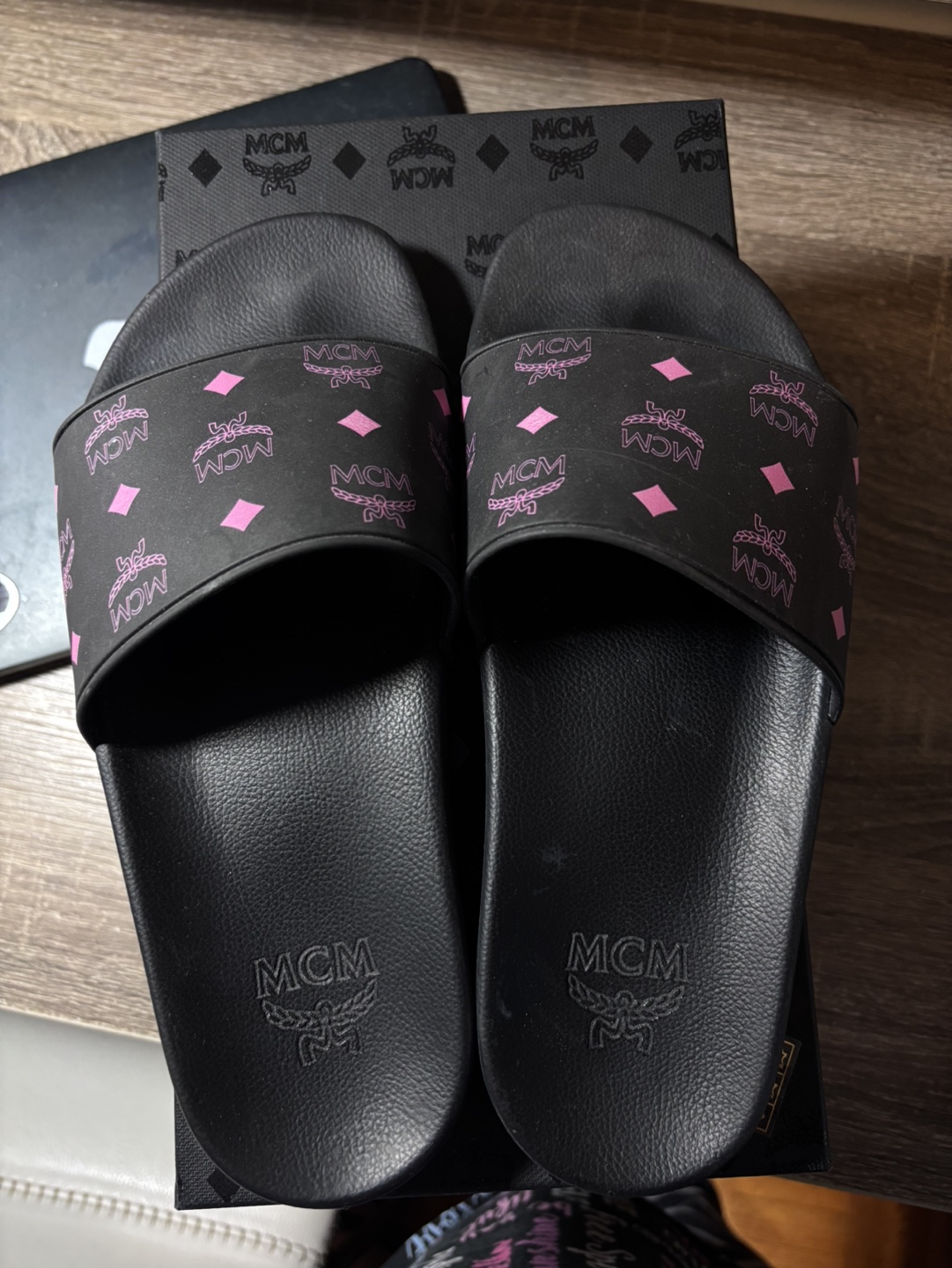 MCM Slides - Black and Pink