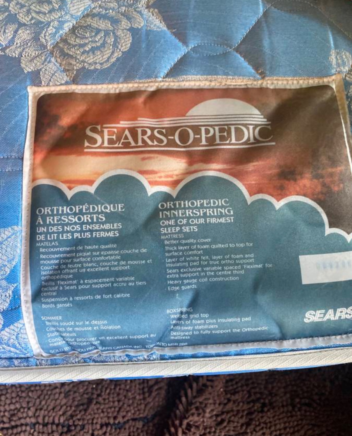 Sears-O-Pedic Orthopedic Mattress and Boxspring Set