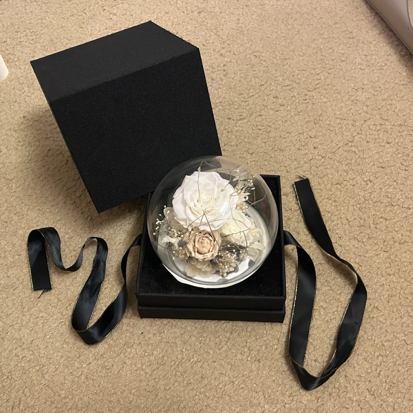 Valentines - Preserved Rose Dome with Fairy Lights image indicator(2)