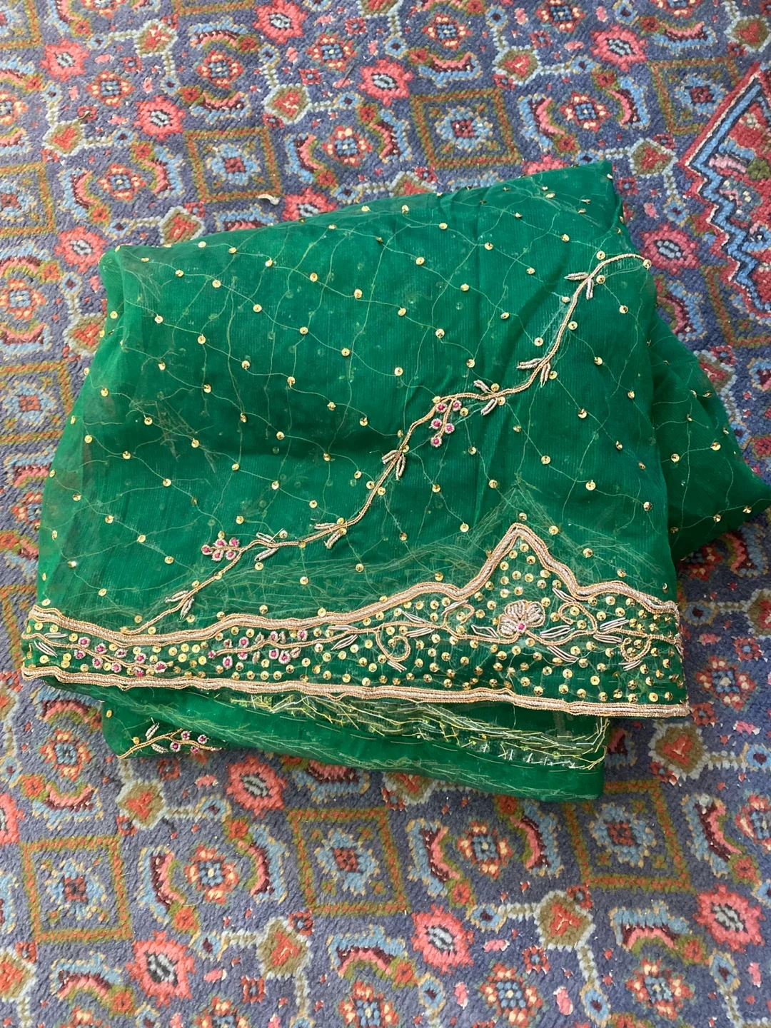 Gorgeous Green Embroidered Saree thumbnail