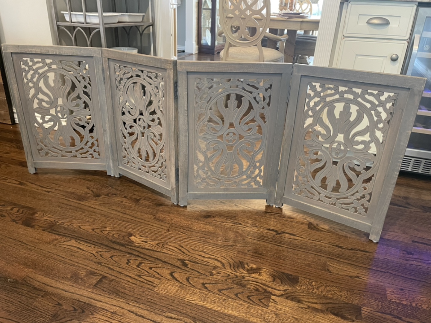 Gray Wooden Room Divider/Pet Gate