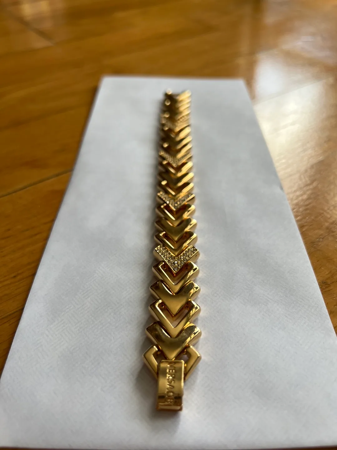 Versace Gold tone V Bracelet image indicator(2)